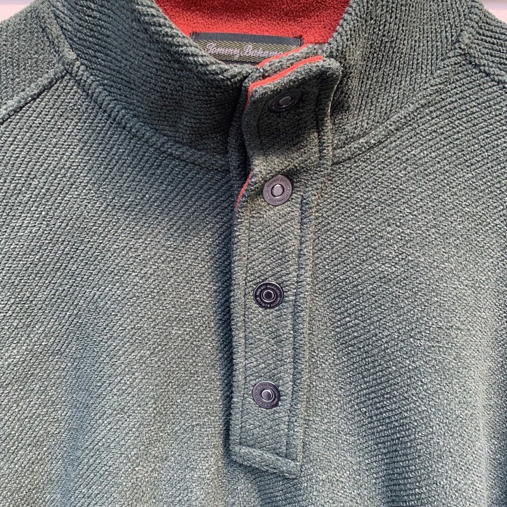 Tommy Bahama Pullover 1/4 Snap Button Sweater - Men's L Dark Green
